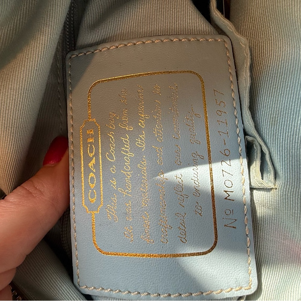 Coach Brown and Blue Monogram Shoulder Bag with Dust Bag and Coach Cleaner! - Picture 9 of 10